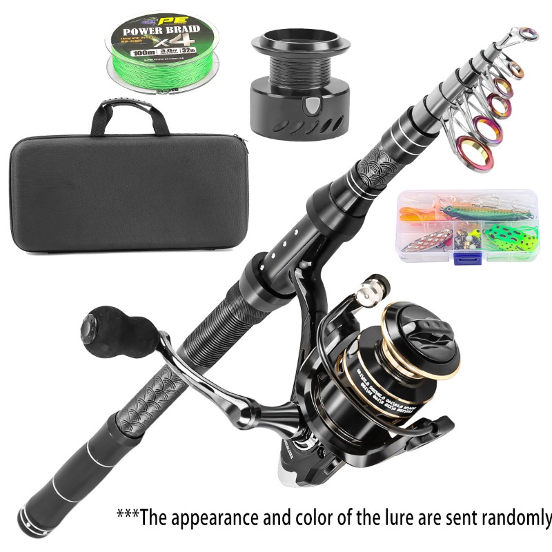Reel Spare Spool - Koolstofvezel telescopische hengel- en molencombinatie, complete