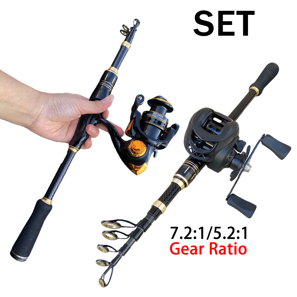 Spincast Reel - Visgerei Combinatie Korte Hengel Molen Combo